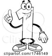 Cartoon Number 1 Character Gesturing One