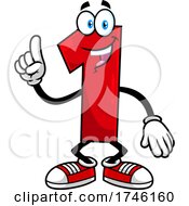 Poster, Art Print Of Cartoon Number 1 Character Gesturing One