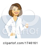 Happy Pharmacist or Doctor Holding a Pill Bottle by Amanda Kate #COLLC1746161-0177