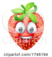 Poster, Art Print Of Strawberry Cartoon Emoticon Emoji Mascot Icon