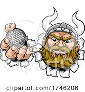 Viking Golf Ball Sports Mascot Cartoon