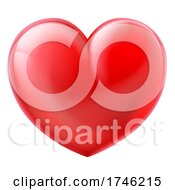 Poster, Art Print Of Heart 3d Cartoon Glossy Emoticon Emoji Icon