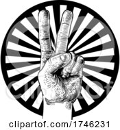 Peace Victory Hand Sign by AtStockIllustration
