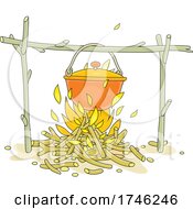 Poster, Art Print Of Pot Cooking Over A Fire