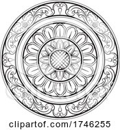 Sinhala Traditional Floral Art Black And White