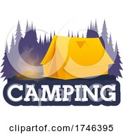 Tent And Campfire Over Text by Vector Tradition SM