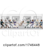 Tug Of War Rope Pulling Business People Concept by AtStockIllustration