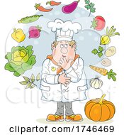 Poster, Art Print Of Chef With Veggies