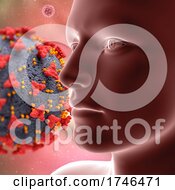 Poster, Art Print Of 3d Covid Virus Cell And Man