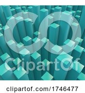 3D Abstract Background With Extruding Cubes
