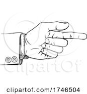 Hand Pointing Finger Direction In Business Suit