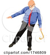 Senior Man Dancing With A Cane
