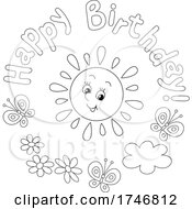 Poster, Art Print Of Black And White Sun With Happy Birthday Text