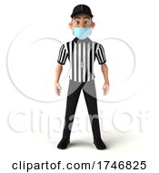 3d White Male Referee On A White Background