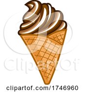 Poster, Art Print Of Chocolate Frozen Yogurt Waffle Cone