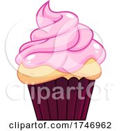 Poster, Art Print Of Pink Frosted Cupcake