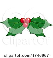 Poster, Art Print Of Christmas Holly Berries And Leaves