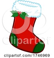 Poster, Art Print Of Christmas Stocking With Holly