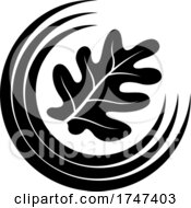 Black And White Oak Leaf And Half Circle Logo