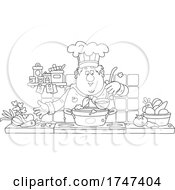 Poster, Art Print Of Happy Male Chef Making Soup