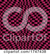 Poster, Art Print Of Distorted Checkered Background In Pink And Black