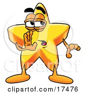 Clipart Picture Of A Star Mascot Cartoon Character Whispering And Gossiping