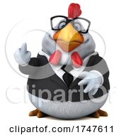 3d White Business Chicken On A White Background by Julos
