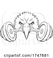 Eagle Head Barbell Lifting Weight Gym Mascot by AtStockIllustration