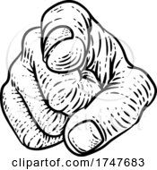 Poster, Art Print Of Hand Pointing Finger At You Vintage Woodcut Style