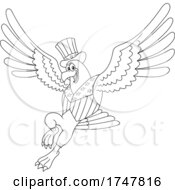 Poster, Art Print Of Bald Eagle In A Patriotic Hat And Vest
