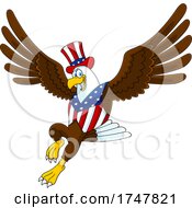 Bald Eagle In A Patriotic Hat And Vest