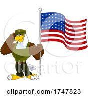 Bald Eagle Soldier With An American Flag by Hit Toon