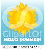 Poster, Art Print Of Sun With Hello Summer Text