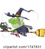 Poster, Art Print Of Cat And Witch Flying