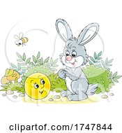 Poster, Art Print Of Rabbit And Smiley Ball