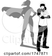 Poster, Art Print Of Doctor Nurse Woman Super Hero Ppe Mask Silhouette