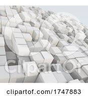 3D Abstract Landscape Of Extruding Cubes