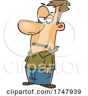 Cartoon Silenced Man With A Zippered Mouth by toonaday