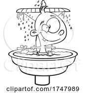Poster, Art Print Of Black And White Cartoon Fountain Of Youth Baby