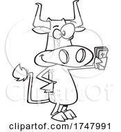 Poster, Art Print Of Black And White Cartoon Cash Cow