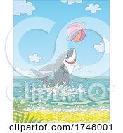 Poster, Art Print Of Shark Playing With A Beach Ball