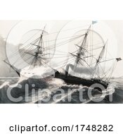 Poster, Art Print Of The Us Steam Frigate Mississippi In The Gulf Of Mexico March 1847