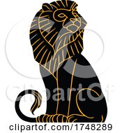 Poster, Art Print Of Majestic Black And Golden Yellow Lion