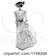 Poster, Art Print Of Fashionable Lady On A White Background