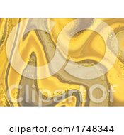 Poster, Art Print Of Abstract Liquid Marble Background With Gold Glitter