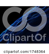 Poster, Art Print Of 3d Abstract Background With Flowing Cyber Particles