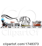 Poster, Art Print Of Woodcut Style Circus Locomotive