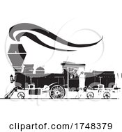 Poster, Art Print Of Woodcut Style Steam Locomotive