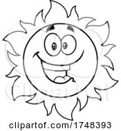 Poster, Art Print Of Summer Sun Character Black And White