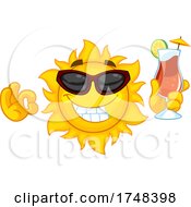 Poster, Art Print Of Summer Sun Character With A Cocktail